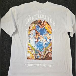 RGSTR "Worldwide Limited Edition"  Graphic Back Print Tee-Light Gray Size Medium